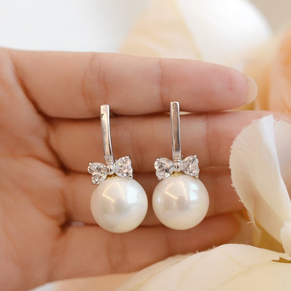 Aretes de Novia Cristal y Perlas