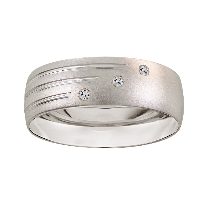 Argolla Matrimonial Oro Blanco 14k Mod. GJIP1-060