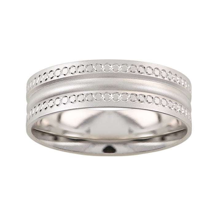 Argolla Matrimonial Oro Blanco 14k Mod. GJIP1-061