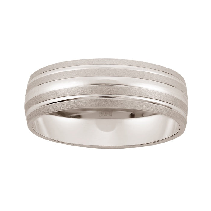 Argolla Matrimonial Oro Blanco 14k Mod. GJIP1-067