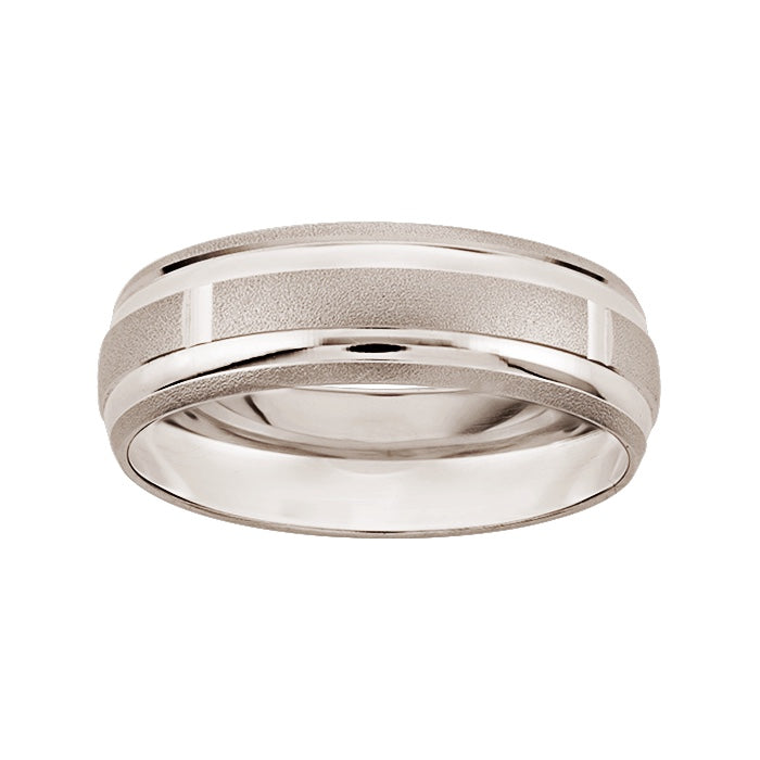 Argolla Matrimonial Oro Blanco 14k Mod. GJIP1-055